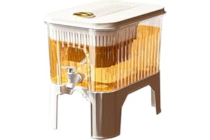 Cymwer 5LRefrigerator Cold Water jug with Faucet Large Capacity Fruit Tea Beverage Barrel Sealed high Temperature Resistant Plastic Beverage Dispenser