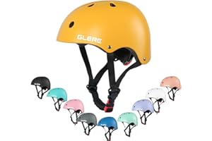 Glerc Casco da bicicletta per bambini, per bambini e bambine, dall'infanzia all'adolescenza, regolabile e multicolore.