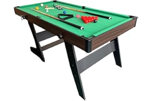TRUIHUA 6FT Pool Table Folding Snooker Table Set Billiards Table with All accessories for Adults, 176L x 90W x 79H CM