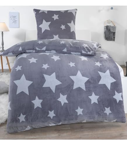 BFW Microfaser Fleece Bettwäsche 4-teilig – 135x200 Cm + 80x80 Cm – Warm, Atmungsaktiv, Designauswahl