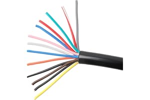 AELMIYW 13 Polos Cable de Remolque 5m，Cable de 13 núcleos para Remolque，Cable eléctrico 13 Hilos para vehículo，5m Cable de Remolque de 13 núcleos Negro para Remolque Caravana Camión