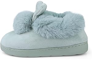 IONOKO Chaussons Fille Lapin Mignon Épaississement en Peluche Chaud Intérieur Doux Pantoufles Antidérapant Accueil Slippers