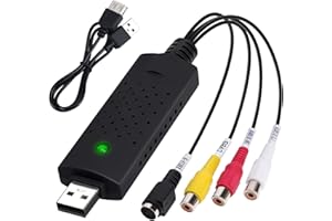 DGODRT USB 2.0 Audio Video Grabber, VHS Videoadapter Digitalisieren Gerät Konverter Capture Card für Windows 11/10 / 8/7 / XP/Vista / 2000