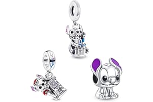 HAEPIAR S925 Encanto de plata para collar pulsera de plata esterlina Dangles 100th Mouse un pequeño volante circular para las mujeres niñas regalos