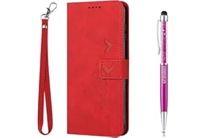 Grandoin Funda para Samsung Galaxy A50/A30S/A50S, Carcasa Samsung A50/A30S/A50S con Tapa y Tarjetero, Funda Libro Capa Tipo Libro Flip Case Wallet, Telefono Móvil Cover Piel Protector (Rojo)