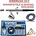 Produktbild AIRBRUSH-PISTOLE SET DOUBLE-ACTION-GUN 128D 0,35 DÜSE und NADEL + 3 FARBBEHÄLTER +GEWEBE-DRUCKLUFTSCHLAUCH 1,8m. UNIVERSAL-PISTOLE, OPTIMAL f. alle Beginner zur Entfaltung kreativer Möglichkeiten und Kennenlernen der verschiedenen Techniken