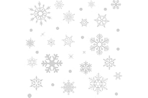 ‎NEPFAIVY Schneeflocken Fensterbilder Weihnachten Fensterdeko 155 PCS - Nepfaivy Selbstklebende Statische Schneeflocken Weihnachtsfensterbilder, Wiederverwendbare Winter Schnee-flocken Fenstersticker Deko