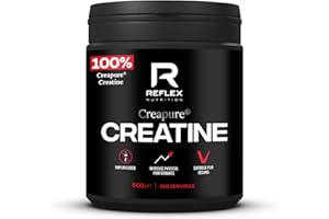Reflex Nutrition Creapure® Creatine Monohydrate Powder Unflavoured - 100% Creatine for Strength, Muscle Gains & Recovery - No Fillers or Additives - 500g (Vegan Creatine 5g per Serving, 100 Servings)