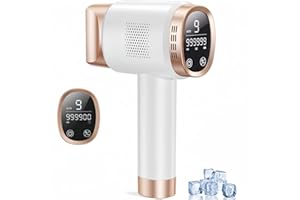 DEPLITE IPL Geräte Haarentfernung mit Kühlfunktion,999.000 Lichtimpulse, 600NM Rote Lichtwelle,MAX 21J Max und 9 Energiestufen,Auto Mode,Laser Haarentfernung für Männer,Frauen,Ideal für Gesicht,Bikini,Körper