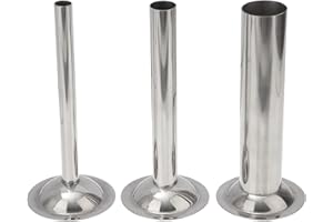 Hemoton Sausage Filler, Pack of 3, Sausage Stuffing Tubes, Stainless Steel Pipes, Sausage Filler, Mill, Stuffer Tubes, Sausage Stuffing Tools for Meat Grinder, Life, Medium Mill, 3 Sizes