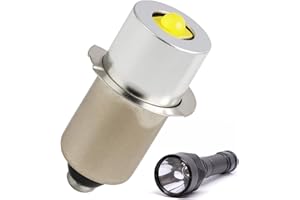 FLLYVLY Lampadina LED di Ricambio 3V P13.5S 3W per Torcia Maglite 2D, Lampada Torcia LED 3V, Lampadina Sostitutiva Alta Luminosità, Sicura e Affidabile, Facile da Installare, Adatta per Luce di Emergenza (1)