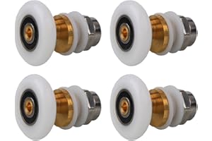 Qikuver 23mm Rotelle per la Porta Della Doccia, 4 Pezzi Rotelline per Rulli Box Doccia Ricambi per Porte Scorrevoli Doccia Cuscinetti Rullo, Rullo per porta in vetro per doccia (23MM)