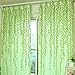 1m * 2m Curtains Rural Style Willow Leaves Pattern Offset Blind Printed Glass Yarn for Door Window Decor (Green)