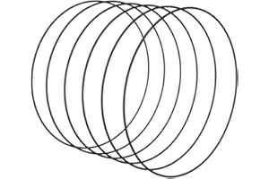 Worown 6 Pezzi Anelli in Metallo Nero da 25 cm, Cerchi Floreali in Metallo, Cercho per Realizzare Ghirlande Nuziali e Decorazioni