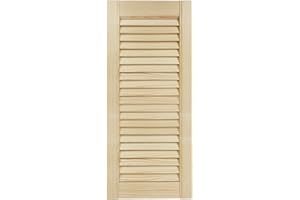 DecoMeister Puerta de Lamas Tipo Persiana de Lumbrera de Celosía de Madera Maciza de Pino para Armarios Frente de Mueble con Listones Abiertos de Dimensiones 294x720 mm Producto Individual