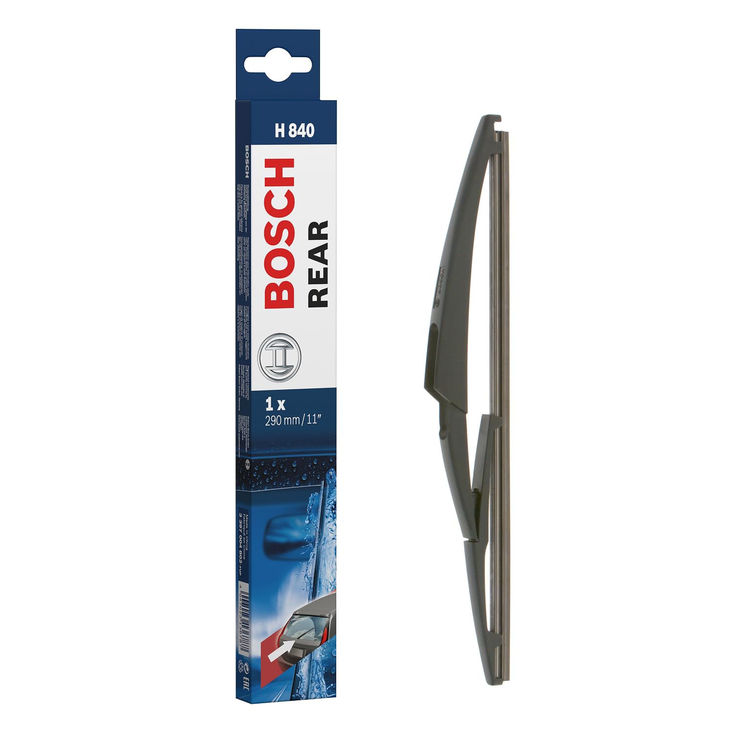 Bosch H 840 Tergilunotto, 290 mm | Pulizia Ottimale, Tergicristallo Singolo di Ricambio per Lunotto Posteriore