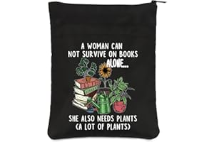 PLITI Book Lover Book Sleeve Gardener Gift A Woman Can Not Survive On Books Alone She Also Needs Plants Book Protector (Woman Needs Plants BSblU)