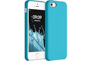 kwmobile Carcasa Compatible con Apple iPhone SE (1.Gen 2016) / iPhone 5 / iPhone 5S Funda - Case TPU y Silicona antigolpes - Apto Carga inalámbrica - Azul Celeste