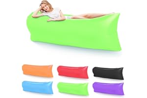‎KEEPAA KEEPAA Aufblasbares Sofa Air Lounger Wasserdicht - Anti Luft Leaking mit Tragbarem Paket Luftsofa Luftsack für Reisen Camping Wandern und Strandpartys (Grün)