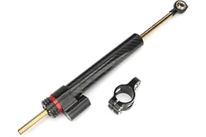 OUITBLE Motorrad Lenkungsdämpfer, Motorrad Lenkungsstabilisator Kohlefaser Einstellbare Motorrad Lenkrichtungsdämpfer Teile