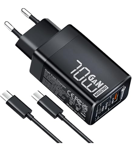 Caricatore GaN 65W UNICO 3 Porte (2 USB-C + 1 USB-A) – Ricarica Rapida Per MacBook, IPhone, Samsung