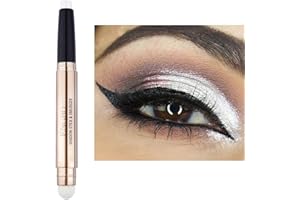 Lucoss Matita Occhi,Matite Glitterate Ombretto Occhi Waterproof Bianco/Marrone/Giallo/Verde/Viola/Blu/Rosa,Matita Bianca Perlata Occhi