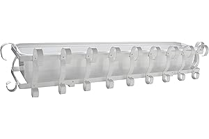 AGRALAN Garden Wall Mounted Outdoor Decorative Metal Window Balcony Strawberry/Flower Planter Box Container Pot - Colour Options Available (60cm, White Frame + White Insert)