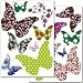 Produktbild WANDKINGS Schmetterlinge als Vogelschutz und Fensterdekoration Sticker Set, 16 bunte Aufkleber, 2 DIN A4 Bögen, Gesamtfläche 60 x 20 cm