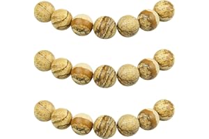 ‎MJDCB MJDCB Perlen zum Auffädeln 8mm 45 stück Bilder Jaspis Halbedelsteine Perlen mit Loch Natürliche Lose Runde Steinperlen für Herstellung Schmuck Armbänder Halsketten