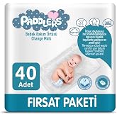 Paddlers Bebek Bakım &Ouml;rt&uuml;s&uuml; 60x60 cm 40 Adet (4x10) &ndash; Alt A&ccedil;ma, Yatak Koruyucu