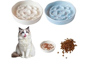 Unbreakable Slow Feeder skål för små hundar och katter – set med 2 melaminpussel kattplattor för torrfoder och vått – whisker-vänlig och diskmaskinssäker, säker och halkfri design