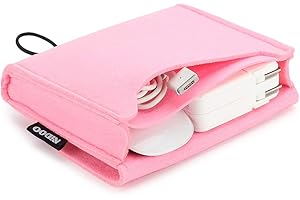 ‎NIDOO NIDOO Filz Lagerung Beutel Tasche Fall Case für MacBook Power Adapter, Maus, Handy, Kabel, SSD, HDD Gehäuse, Power Bank und mehr Zubehör, Rosa