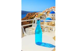 KWARE Vintage Style Glass Bottles 1 Litre Swing Top Bottles - Ideal for Domestic or Commercial Use - Fill with Water, Wine, Liquor, Oil, Beer, Schnapps or Cordials (Swing top light blue)