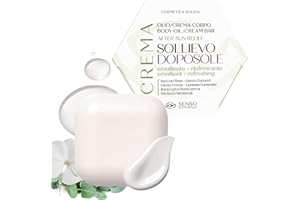 SENSO NATURALE Olio Corpo Solido DOPOSOLE crema corpo idratante - crema dopo sole nutriente olio essenziale lavanda - Vitamina E, Burro di Karité - crema doposole corpo - balsamo corpo punture zanzare