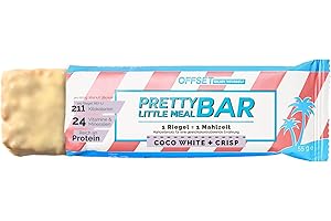 ‎OFFSET NUTRITION OFFSET Nutrition Abnehmriegel 6x55G - Coco White & Crisp - [1 RIEGEL = 1 MAHLZEIT] - Bis zu 16G Eiweiß pro Proteinriegel | Fitness Riegel mit 24 Nährstoffen & Mineralien | Glutenfrei
