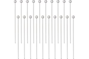 Beebeecraft 1 Box 50Pcs Ball Head Pins 925 Sterling Silver Ball Eye Earring Pins 25mm for Charm Beads Jewellery Making Findings DIY Making