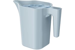 PECZEKO Regadera de 1,8 litros para casa y jardín, de plástico resistente, regadera para fácil riego de flores, plantas y plantas de interior, 1 juego (1 paquete), color gris