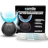 EASY SMILE - Professionelles Zahnaufhellungs-Kit mit 16X LED-Licht – 3 Bleaching Gele – Effektives Zahnbleaching für weiße Zä