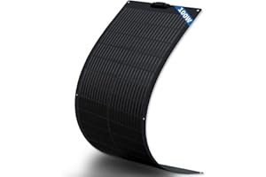 FIREFLY ENERGY Panel solar Flexible 100W, Panel Fotovoltaico Monocristalino Módulos Solares,Aislado Para Autocaravana, Caravana, Barcos, Techos, Camping, Superficies irregulares Negro