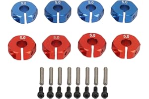 VGEBY 8PCS RC Wheel Hex Hub, Aleación de Aluminio Ligero RC Car Wheel Drive Hex Hub Adapter con Pasadores para Redcat 1/10 RC Modelo de Coche (5 mm)