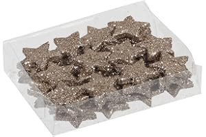 MIJOMA Streudeko 3D-Glitzersterne Glitzer-Sterne Streusterne Tischdekoration, Elegante und Moderne Dekoration für Weihnachten, Geburtstag, Hochzeit, Silvester (Größe: 2.5 cm - 48 Stück, Champagner)