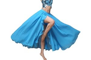Baisdan Belly Dance Skirt Long Chiffon Slit Skirt Large Swing Skirts for Dance Practice