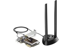 HCX Tylogy Carte WiFi 7 BE9300Mbps, Bluetooth 5.3, Tri-Bandes 6GHz/5GHz/2.4GHz, WPA3, Double Antenne à Base magnétique, Mediatek MT7927 320MHz, PCIe x1, Compatible Windows 11 (Intel et AMD)