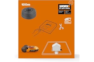 WORX Bobine de Câble Périphérique WA0178, 100 mètres, Permet de Délimiter la Zone de Tonte, pour Robots Tondeuses WORX LANDROID