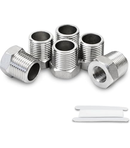 MALIDA 10 Pezzi Connettori Rapidi Adattatori Filettati 1/2" NPT X Tubo 3/8" OD, 5 Dritti E 5 A Gomito, Per Acqua E Caffè