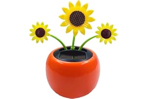 Bavokon Solaire Danse Fleurs Secouant Tête Voiture Solaire Alimenté Voiture Jouet pour Voiture Bureau Bureau Décoration,Fleur Dansante À Énergie Solaire pour Décoration Bureau Ou Voiture