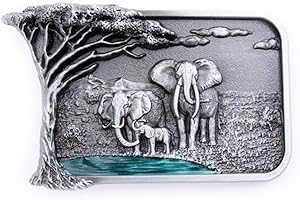 eeddoo® Gürtelschnalle - afrikanische Savanne (Buckle für Wechselgürtel für Damen und Herren | Belt Frauen Männer Oldschool Rockabilly Metall Gothic Wave Rock Biker Western Trucker Casino Skull)