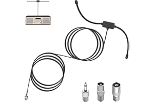 AQTAQ DAB FM Radio Antenna FM Dipole Antenna with 3 m Extension Cable for Portable Radio Tuner Stereo Receiver AV Receiver Amplifier HiFi Indoor Pioneer Onkyo Yamaha Marantz Bose Music System