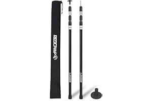REDCAMP Lot de 2 mâts de Tente télescopiques, poteaux de Tente en Aluminium réglables Robustes, Barres de Camping d’Extension 230/320cm avec Capuchon de Protection pour Porche à auvent de bâche