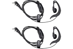 Retevis RT5R Pinganillo Walkie Talkie, Auriculares de Seguridad, Earhook Auricular Tipo G 2 Pines, Compatible RT5R RT24 RT619 Proster (2 Piezas)